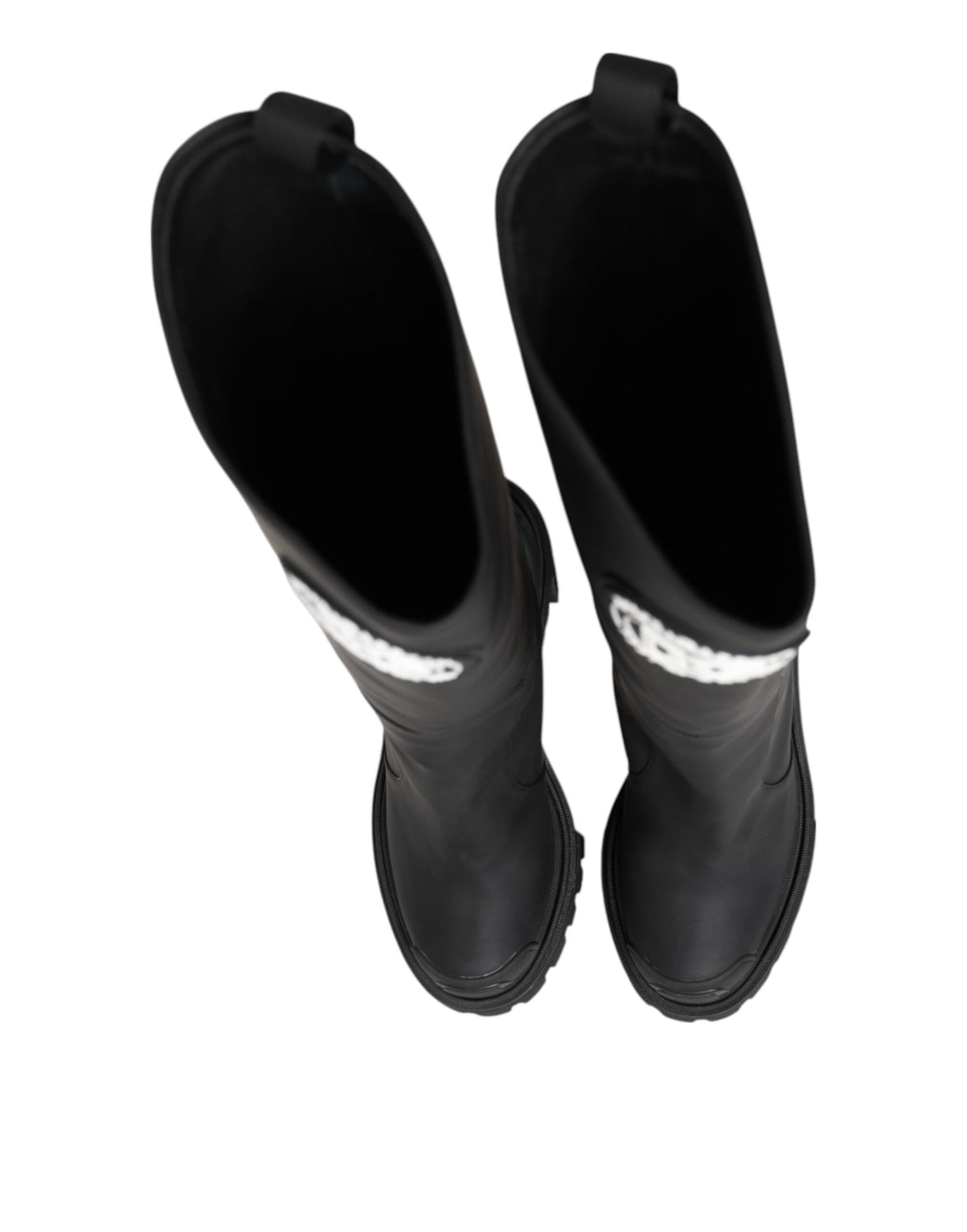 Black DG Logo Trekking Knee High Boots Shoes