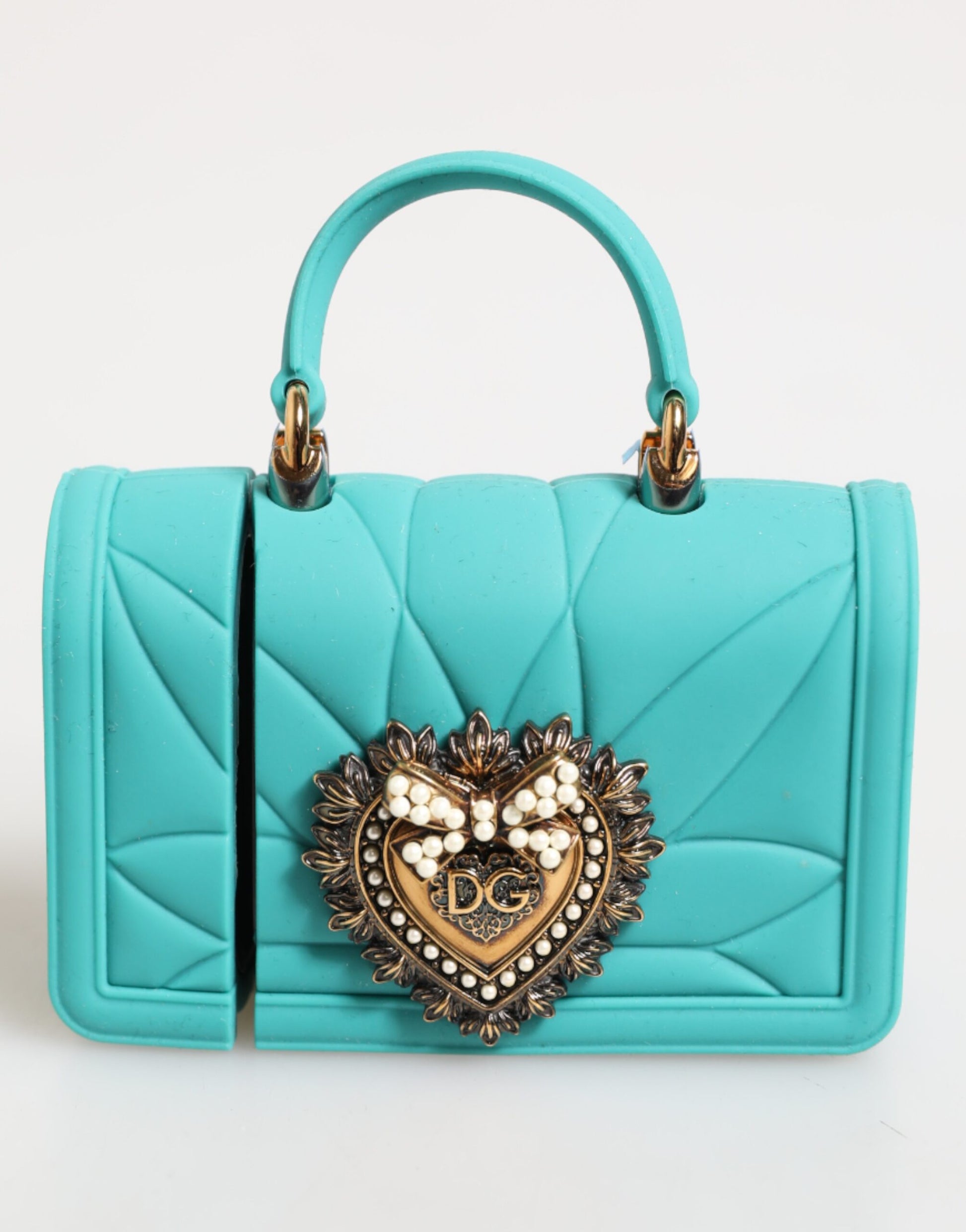 Turquoise Silicone Devotion Heart Cover Bag Airpods Case