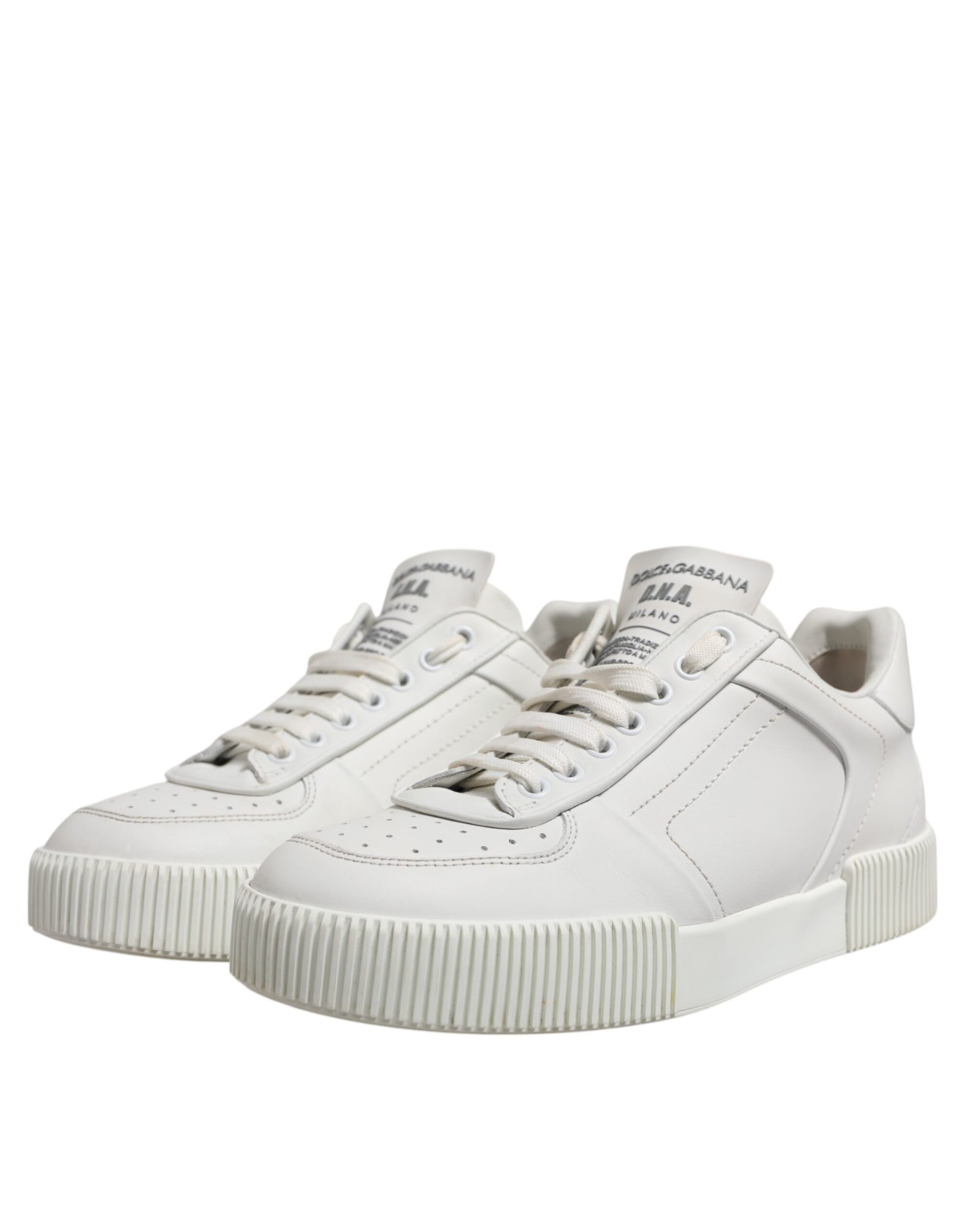 White Miami Leather Low Top Sneakers Shoes