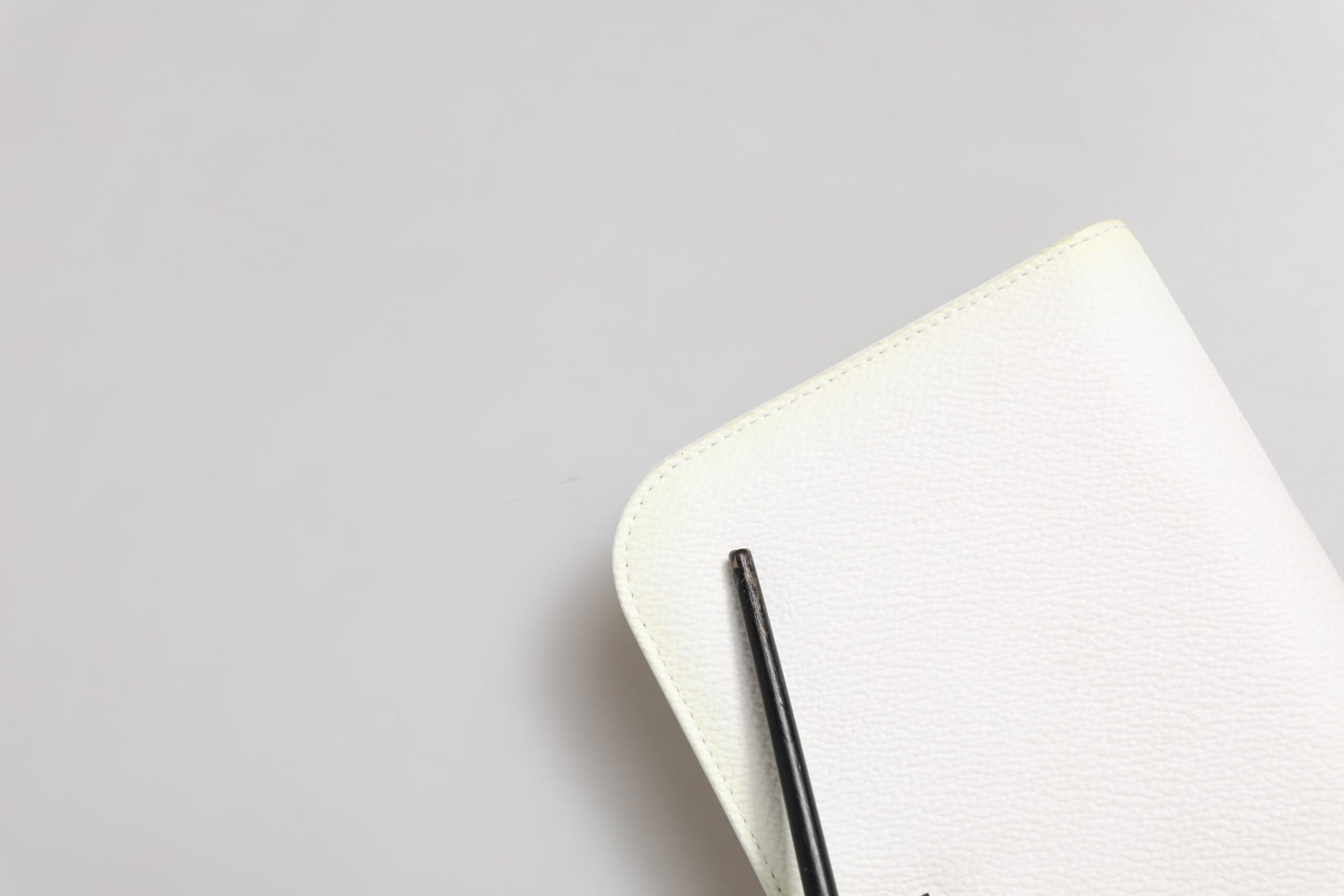 White Leather Logo Plaque Zip Around Continental Wallet