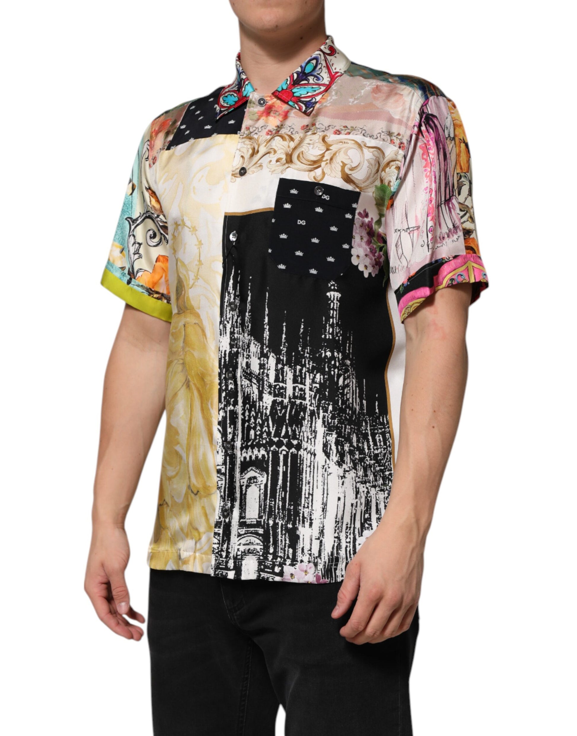 Multicolor Printed Button Down Casual Shirt