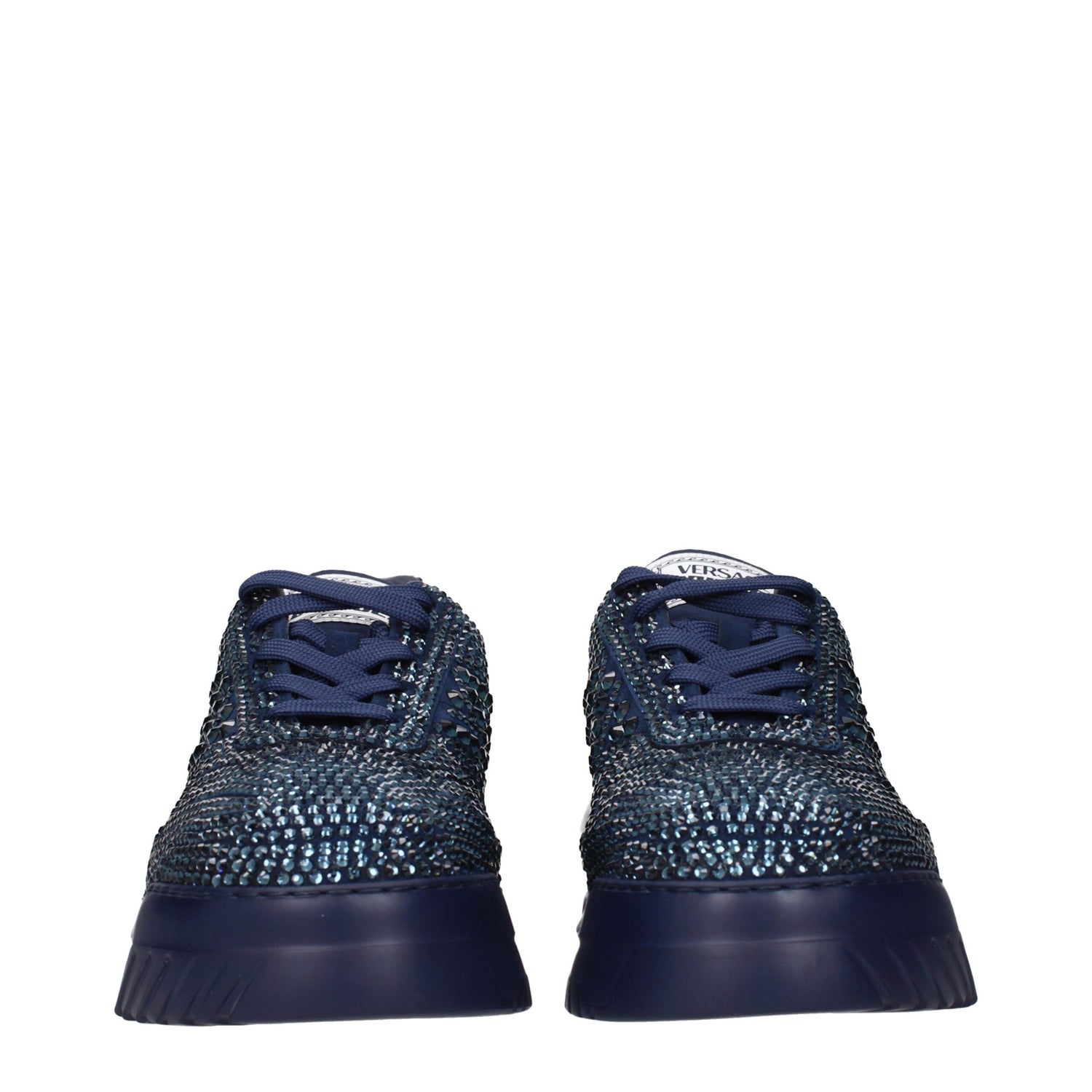 Blue Fabric Chunky Sneakers