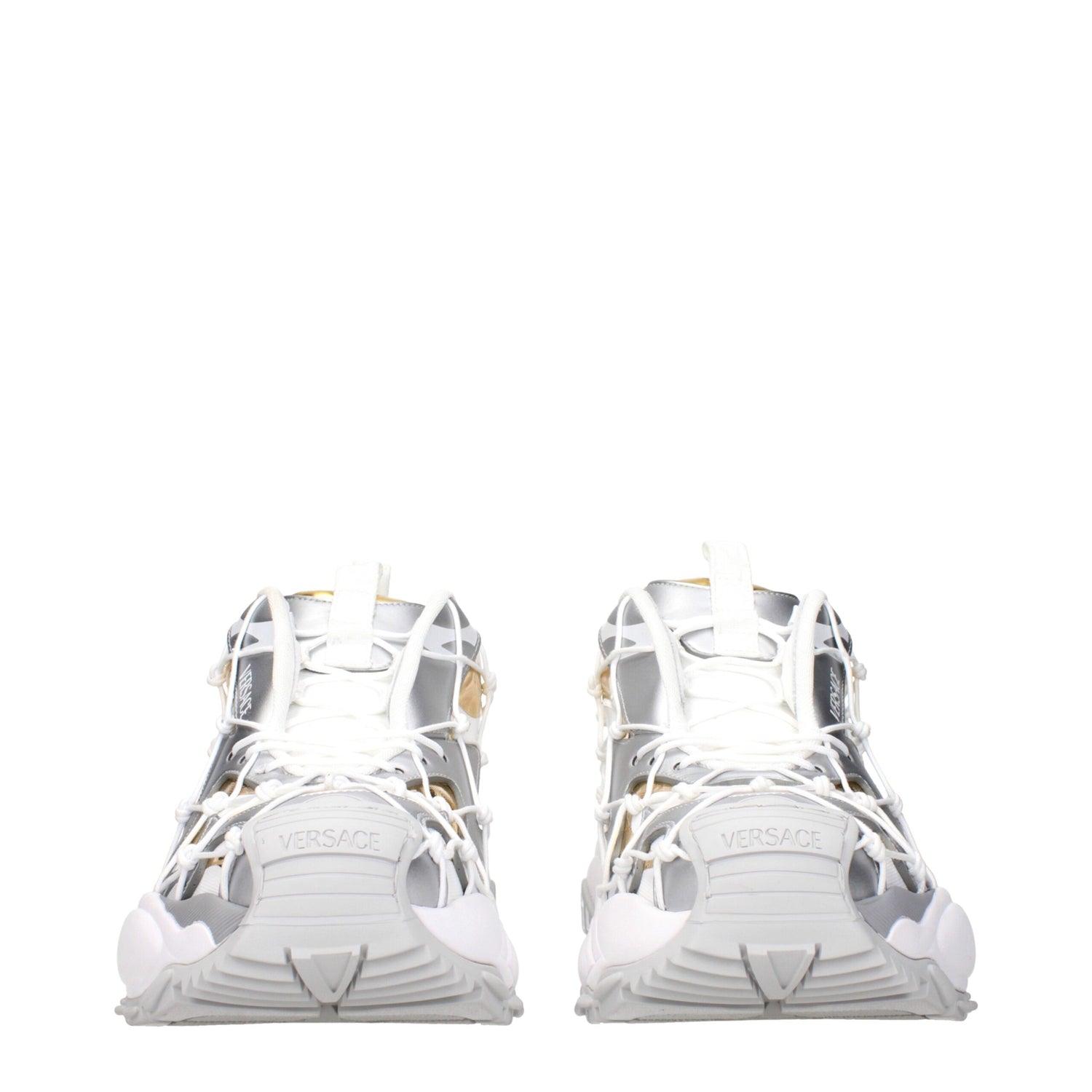 White Fabric Athletic Sneakers