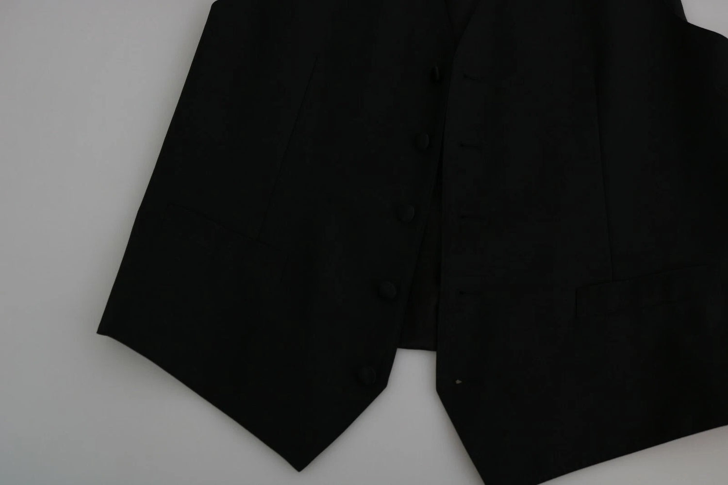 Black Wool Men Formal Waistcoat Vest