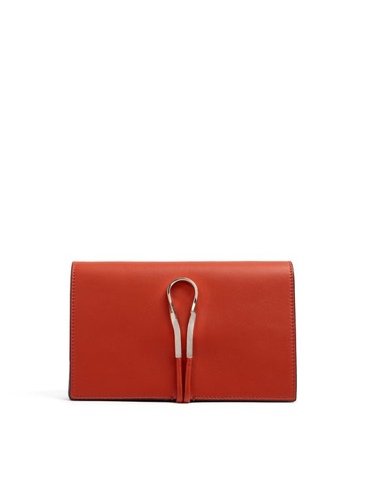 Red Leather Clutch Bag