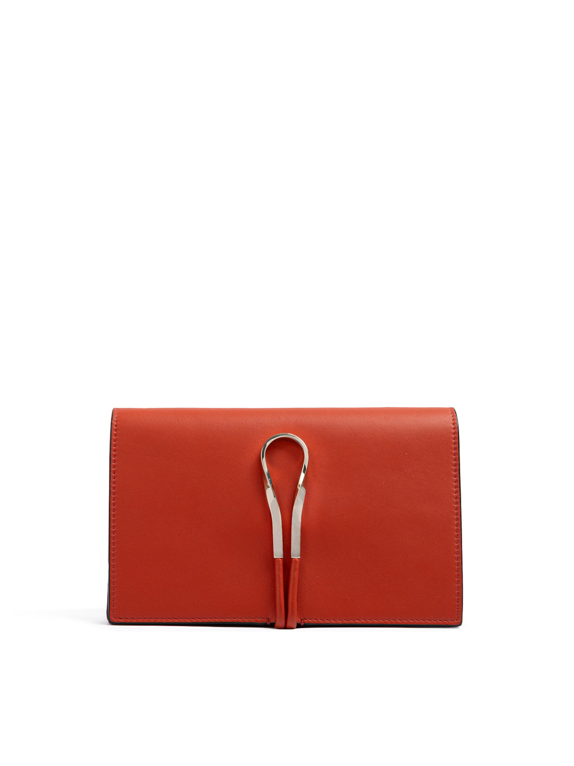 Red Leather Clutch Bag