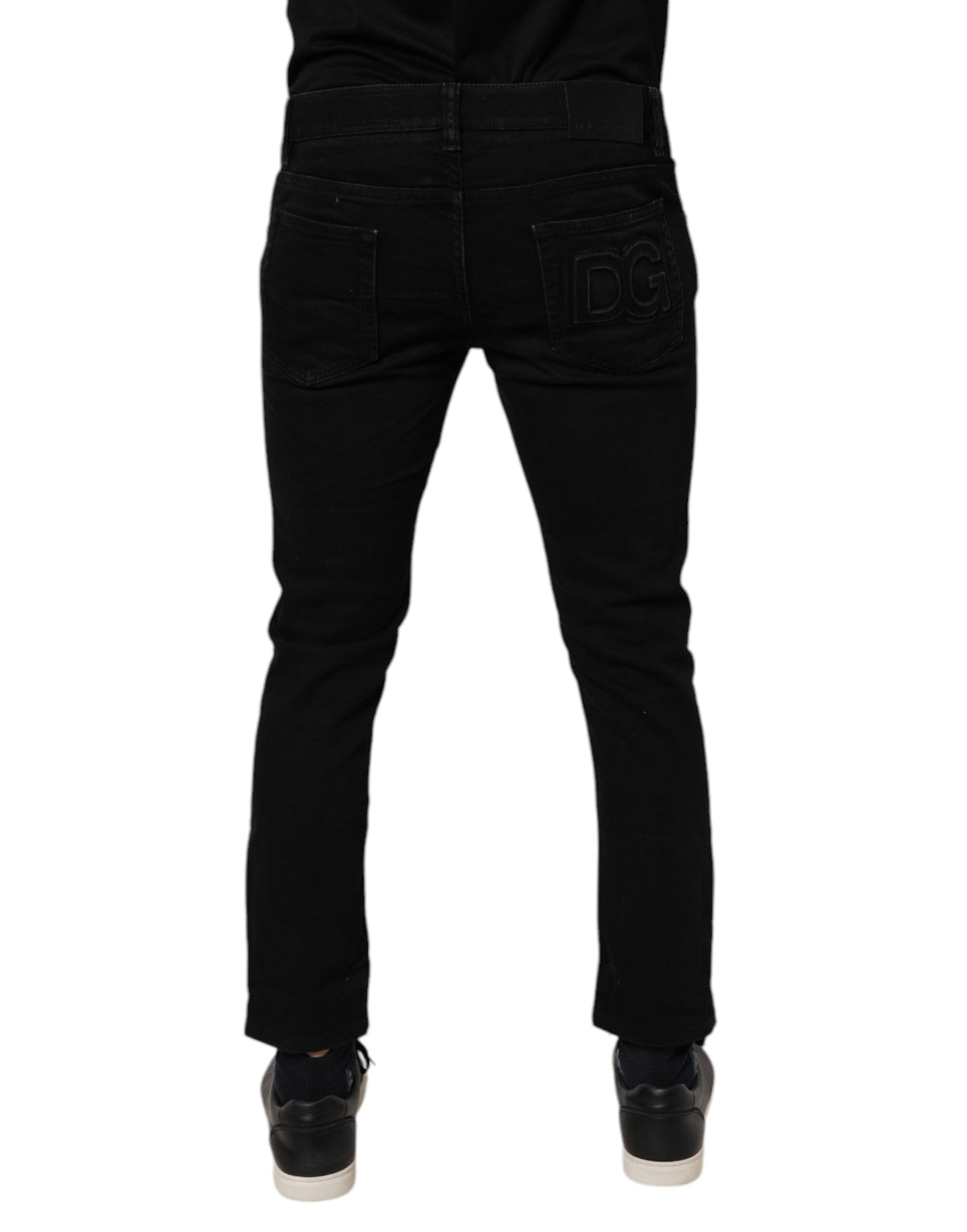 Black Cotton Skinny Jeans Men Trouser Pants