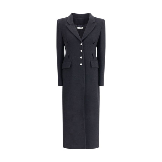 Black Fleece Wool Coat