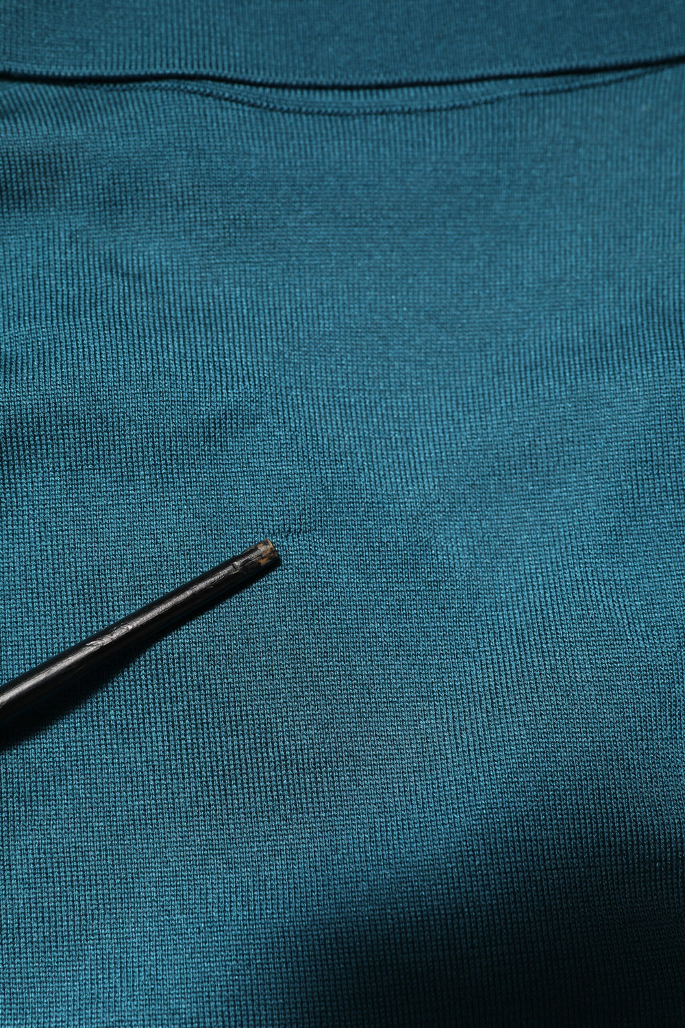 Teal Blue Silk Collar Short Sleeve Polo T-shirt