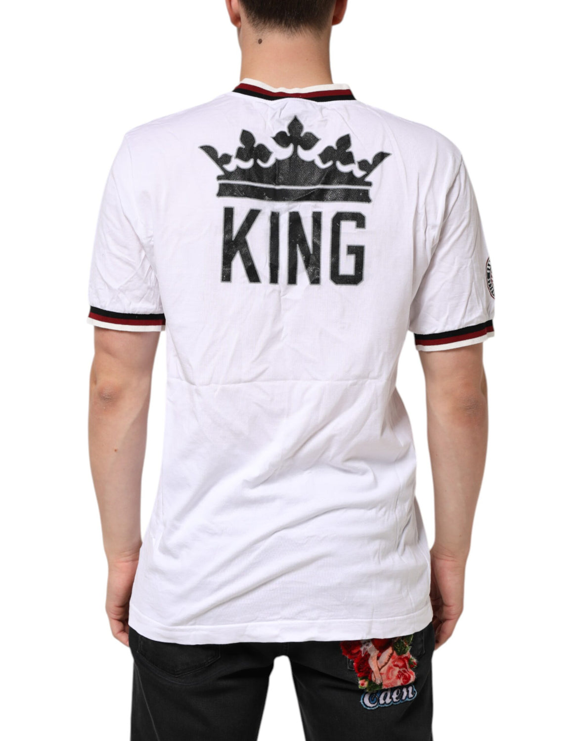 White #DGMillennials King Crown V-neck T-shirt