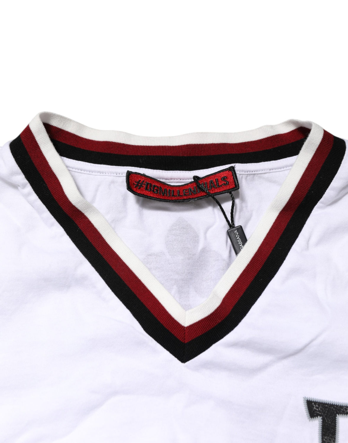 White #DGMillennials King Crown V-neck T-shirt