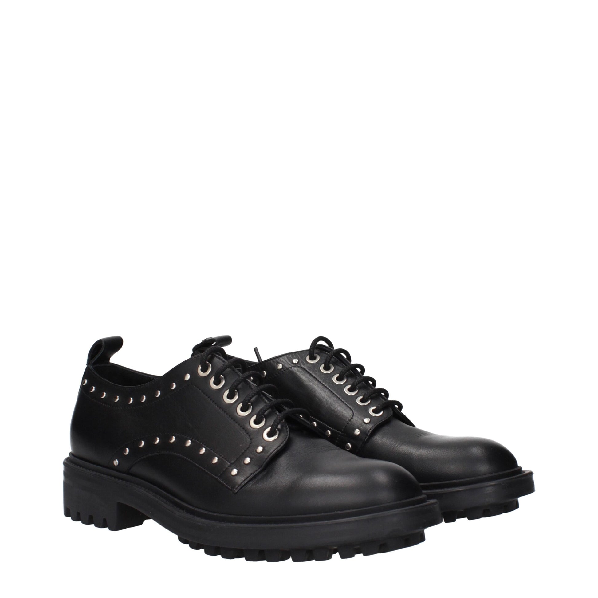 Black Leather Oxfords And Derbies