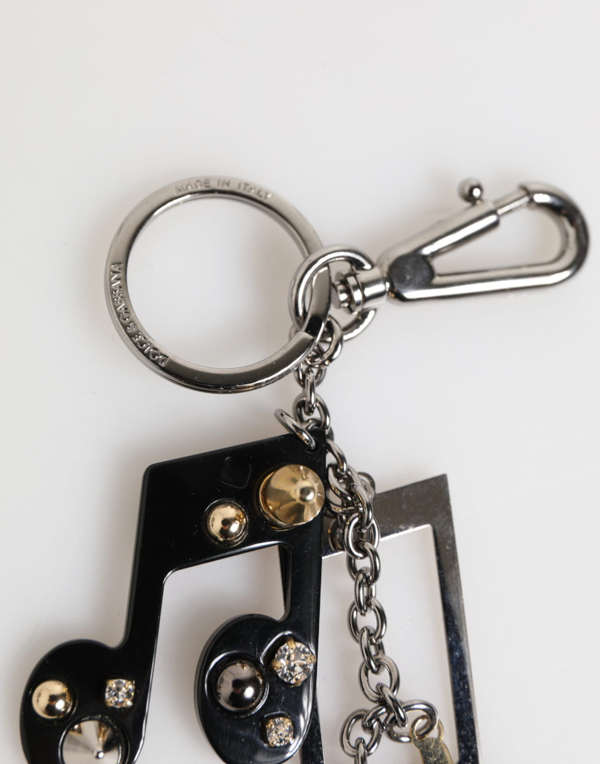 Silver Musical Note Key Holder Keychain Bag Charm Keyring