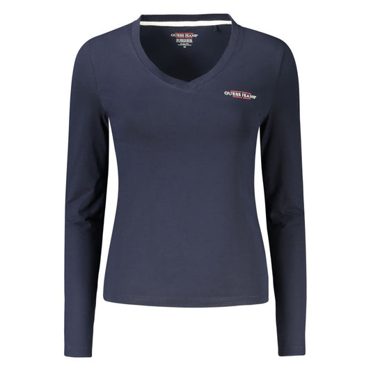 Blue Cotton Women T-Shirt