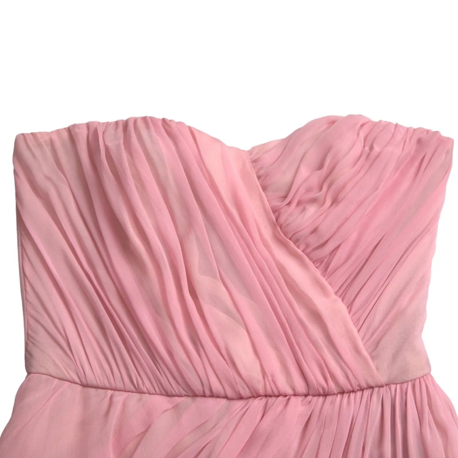 Pink Silk Strapless Maxi A-line Gown Dress