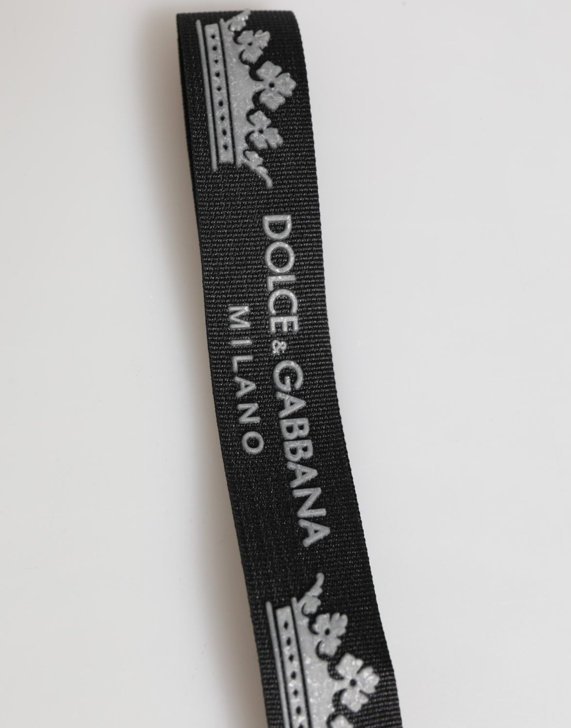 Black Silver Nylon DG Crown Men's Holder Keychain Keyring