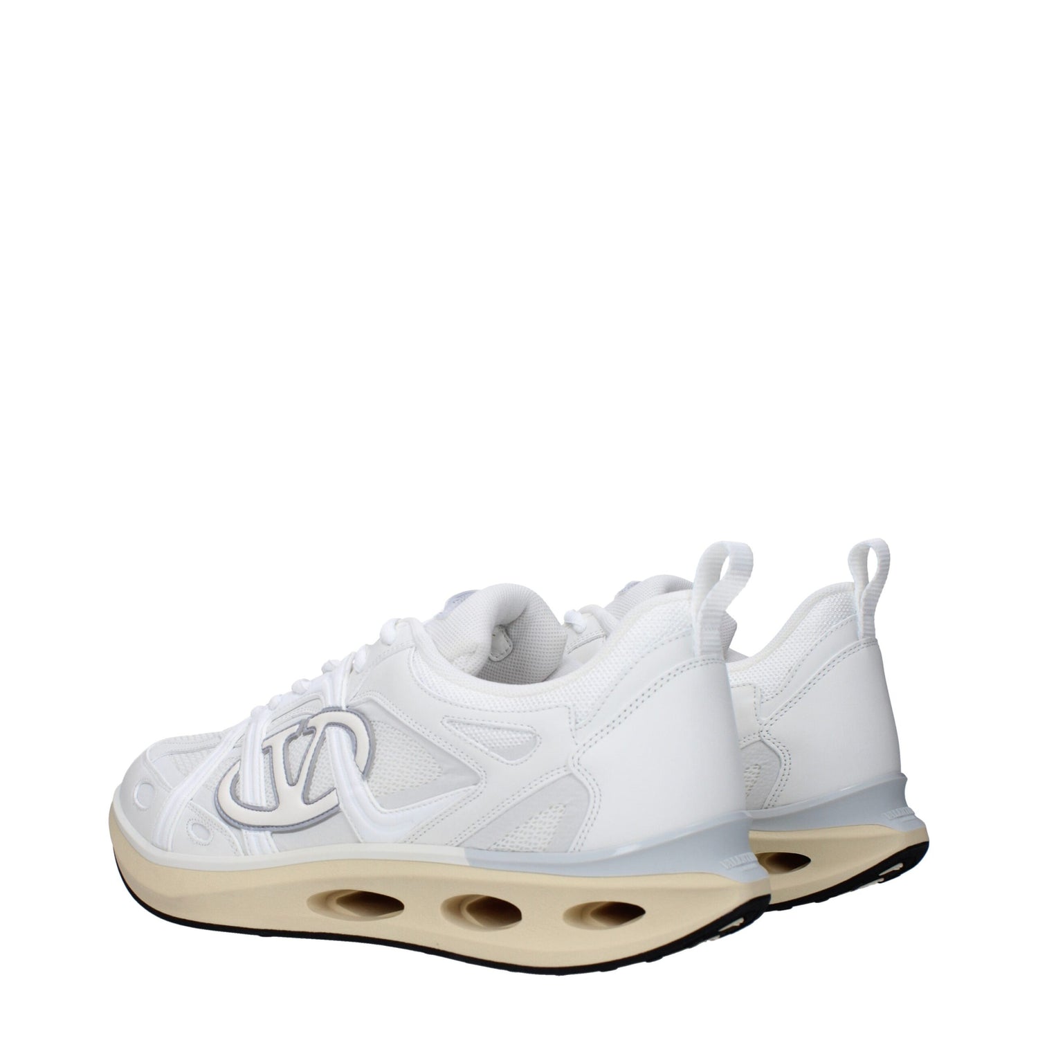 White Fabric Athletic Sneakers