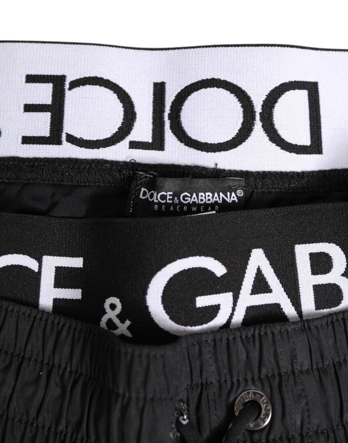Black Drawstring Beachwear Men Shorts Swimwear