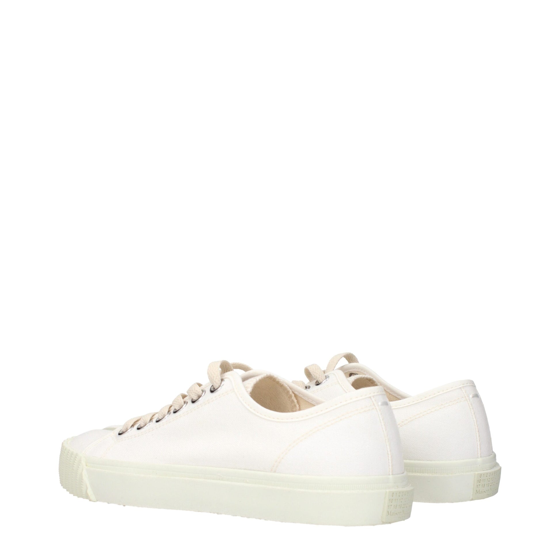 White Fabric Low Tops