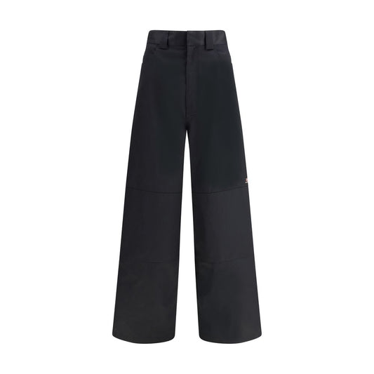Black Cotton Casual Pants