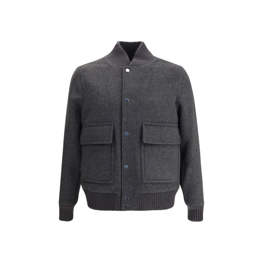 Gray Polyester Bomber