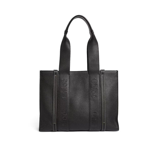 Black Leather Tote Bag