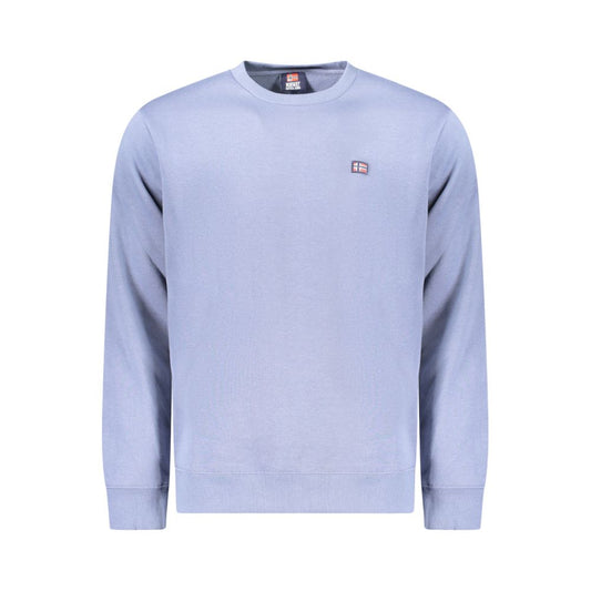 Blue Cotton Men Sweater