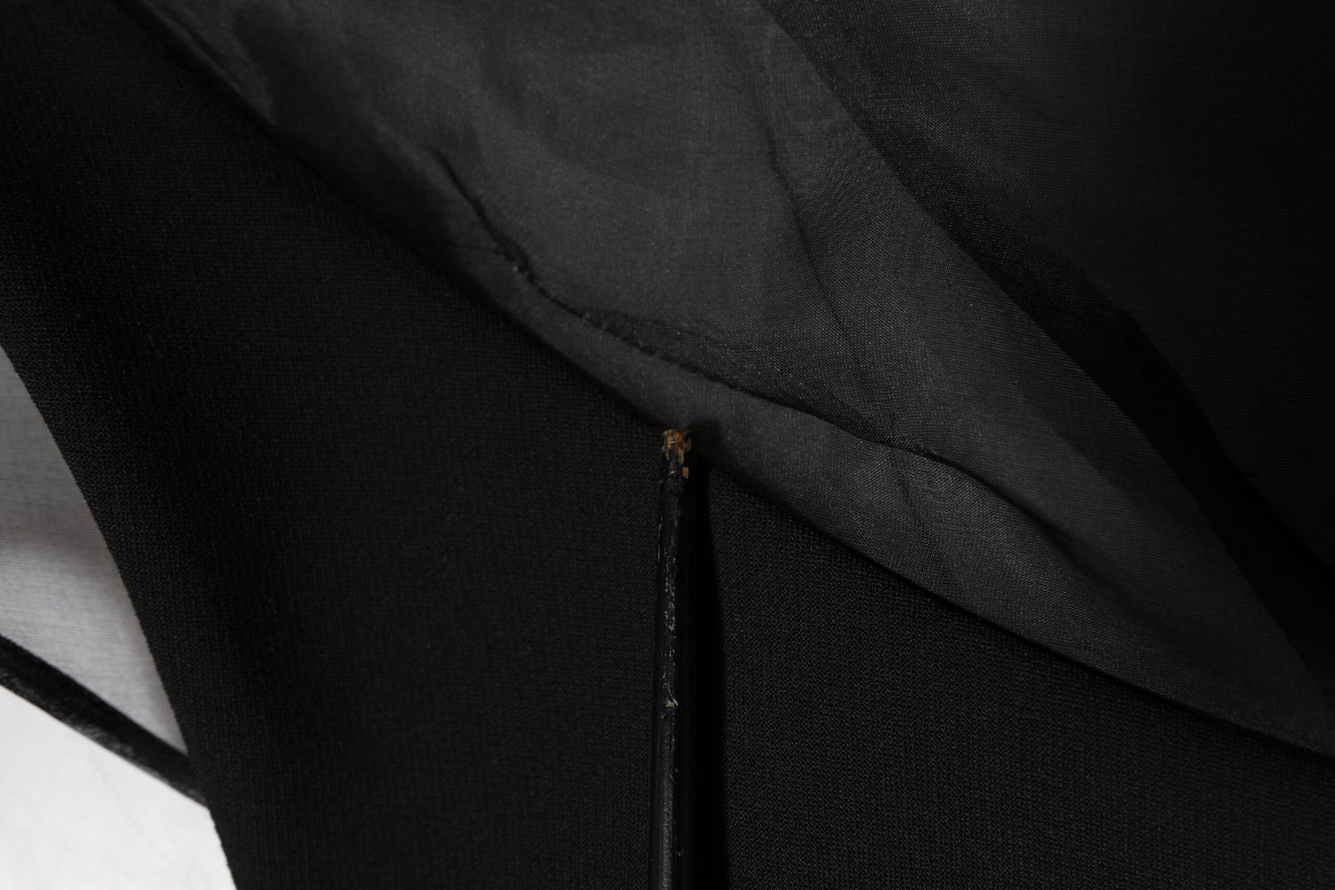 Black Sheer Sleeve Belted V-Neck Mini Dress