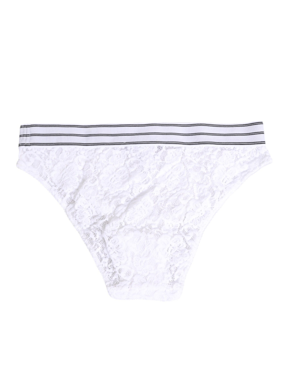 White Lace Slip Brief Logo Waistband Underwear