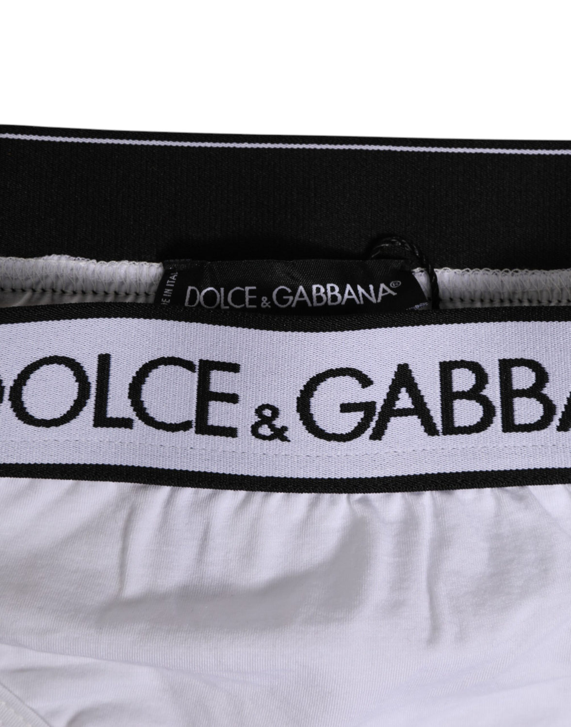 White Logo Waistband Modal Cotton Thong  Underwear