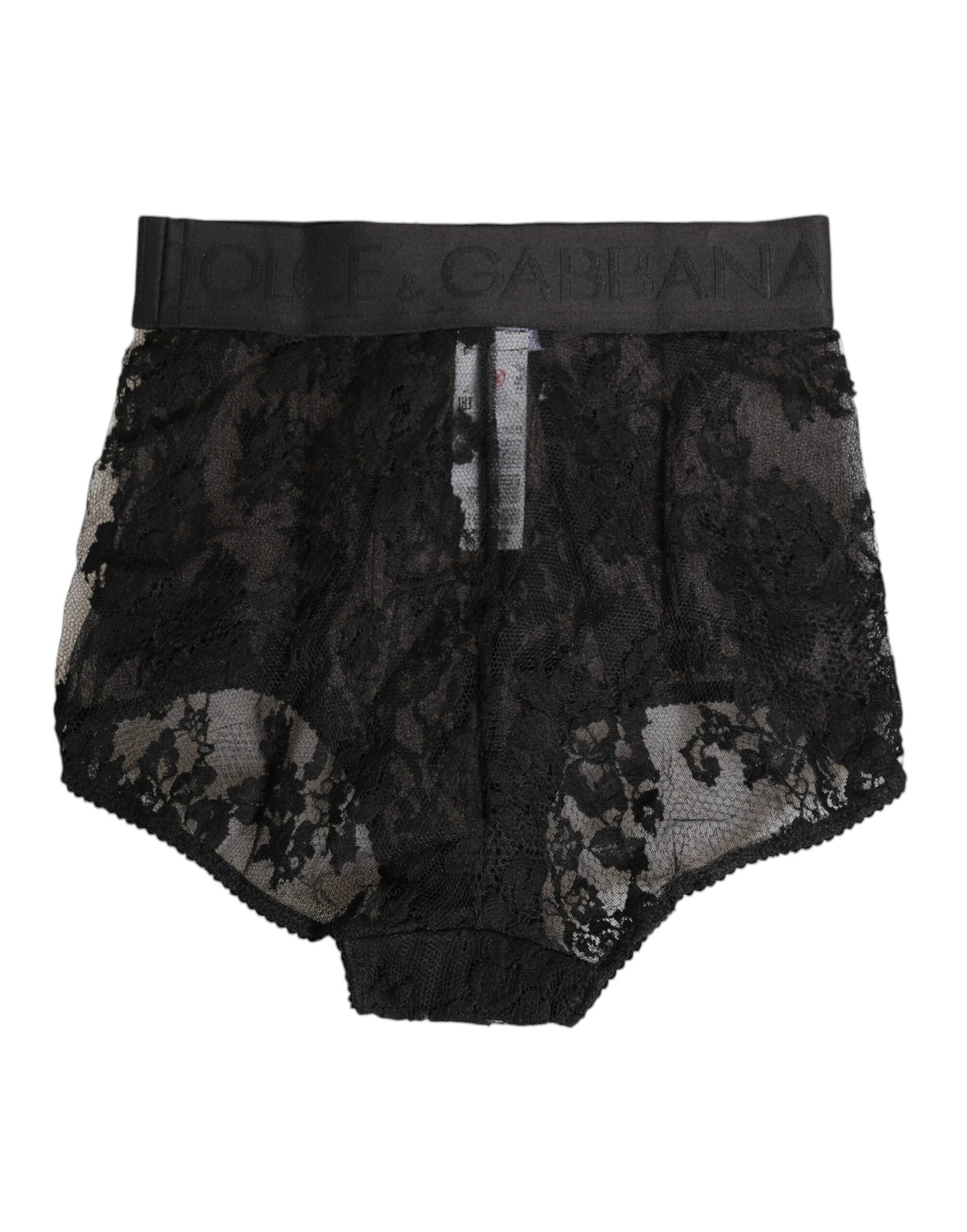 High Waist Briefs Black Floral Lace  Underwear