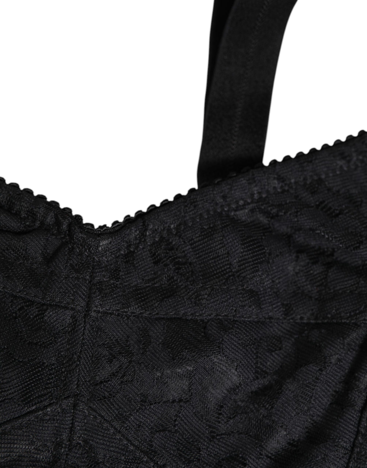 Black Stretch Nylon Bustier Bra Underwear
