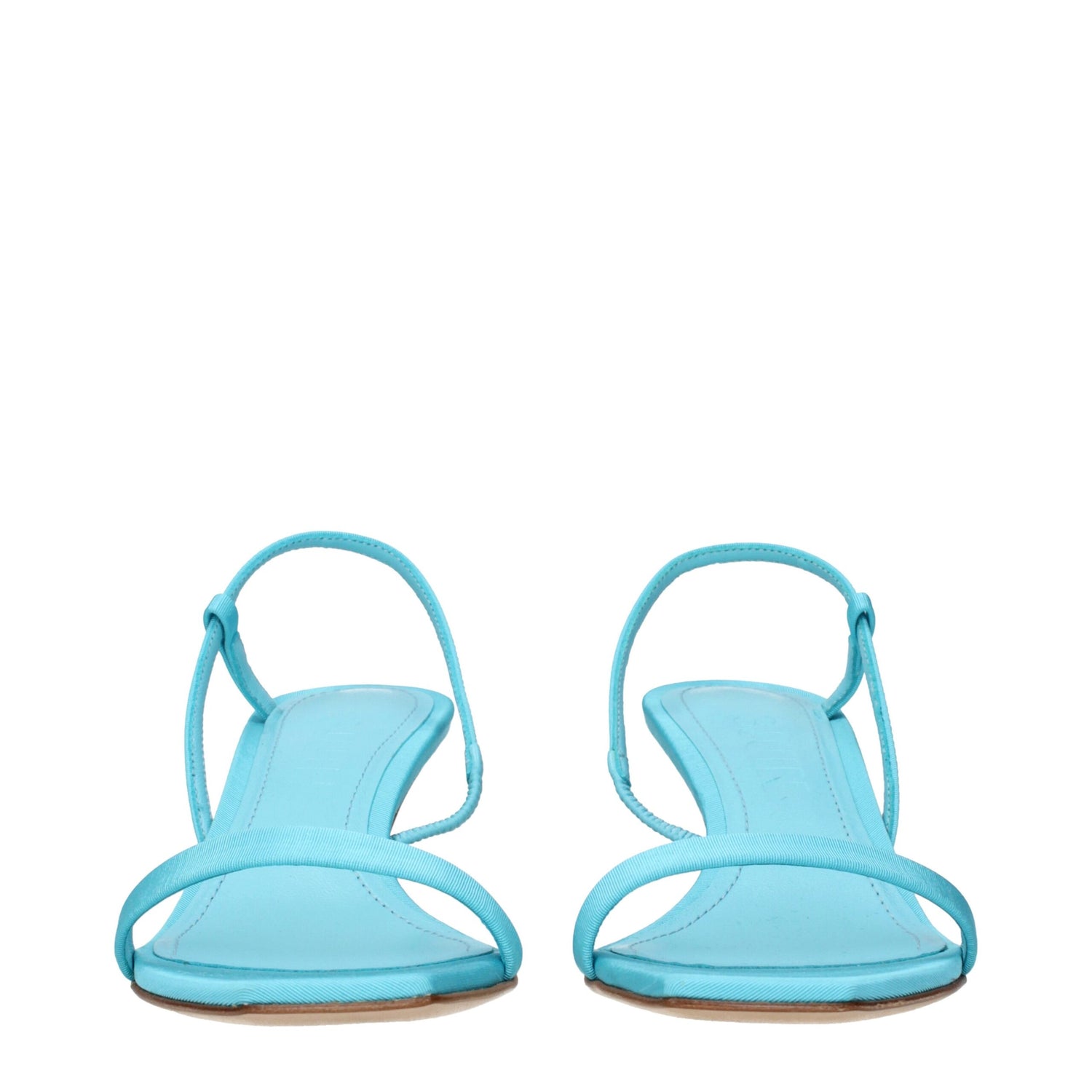 Blue Fabric Stiletto Heels Sandals
