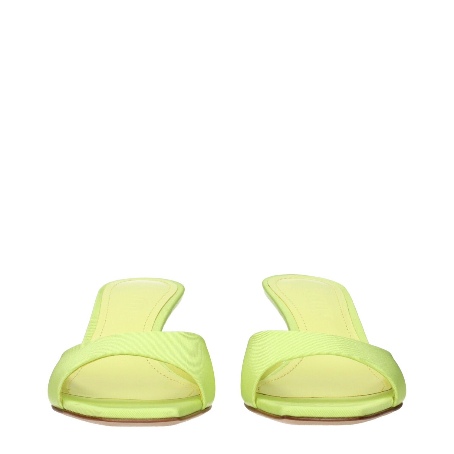 Green Fabric Stiletto Heels Sandals