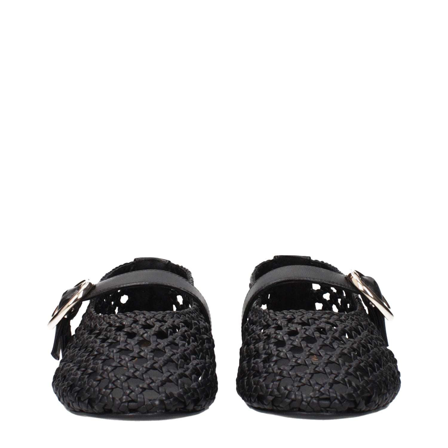 Black Leather Ballet Flats