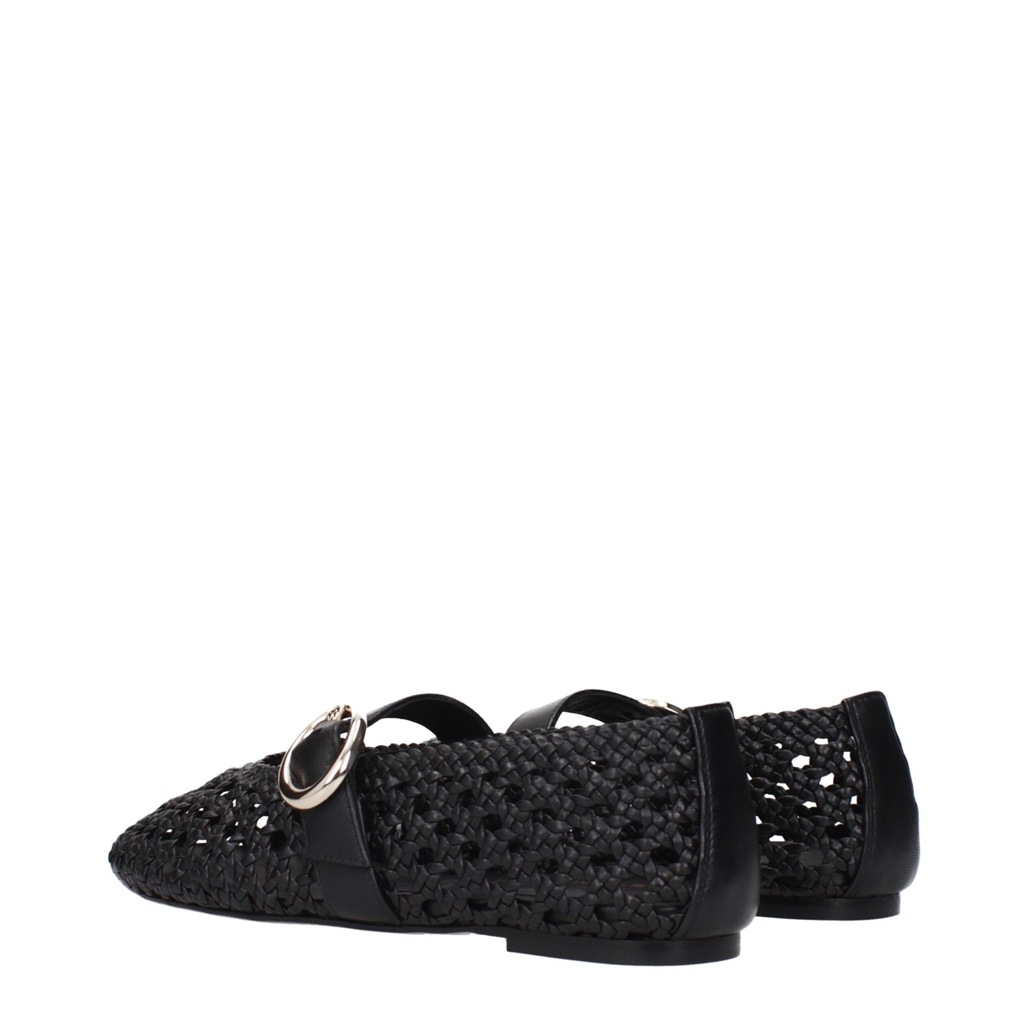 Black Leather Ballet Flats