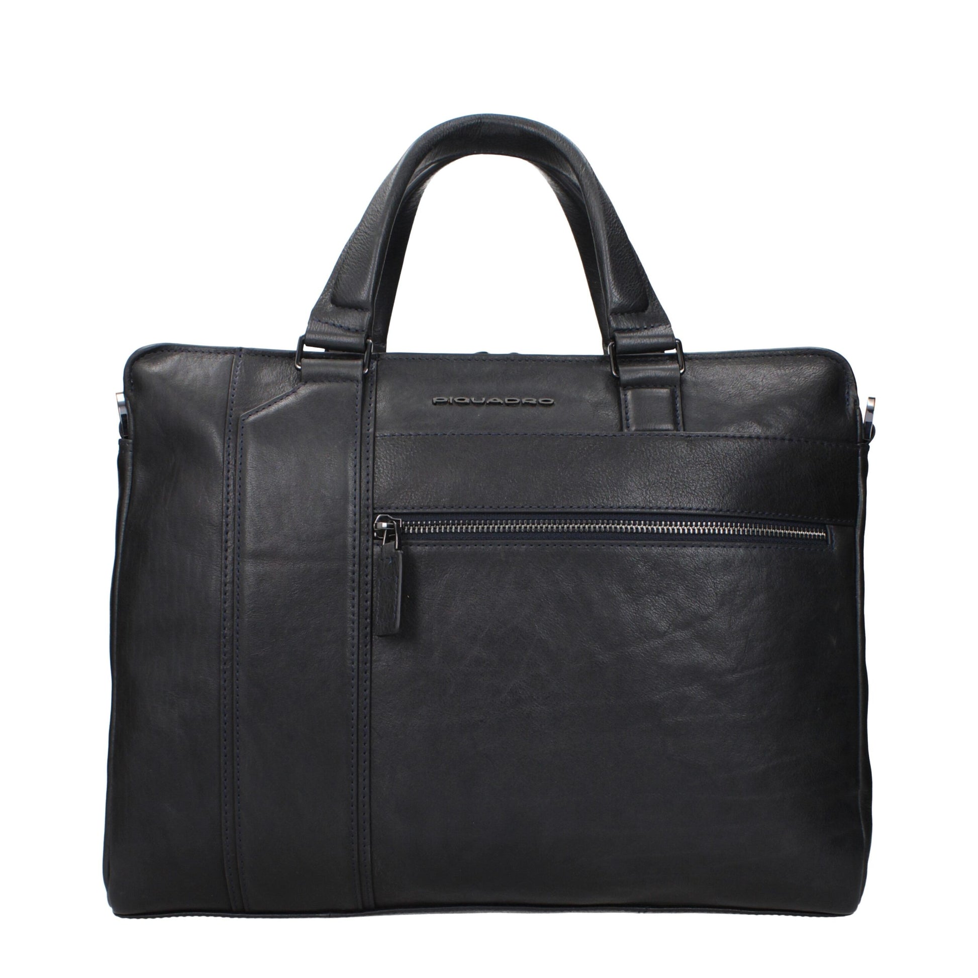 Blue Leather Business And Laptop Bags