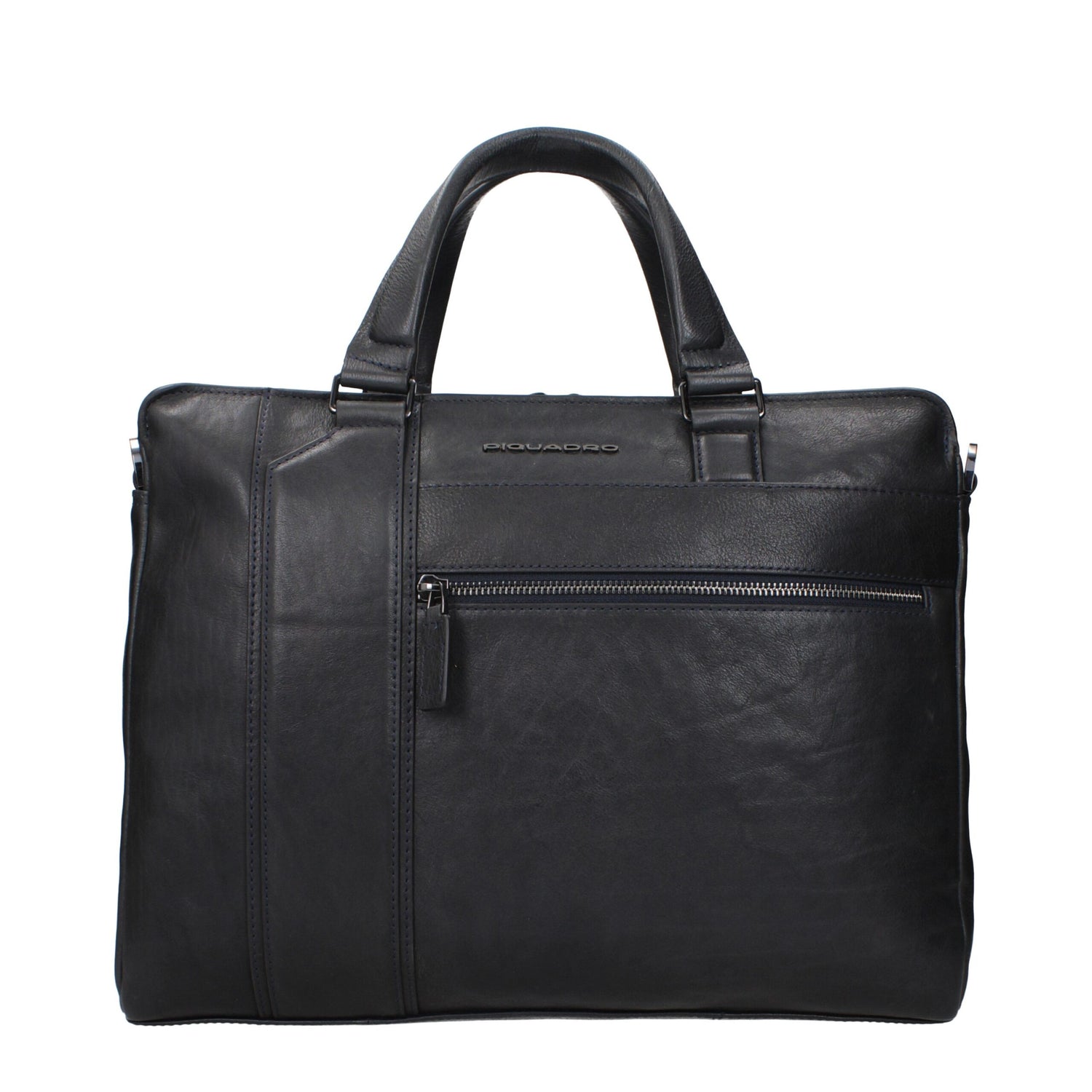 Blue Leather Business And Laptop Bags