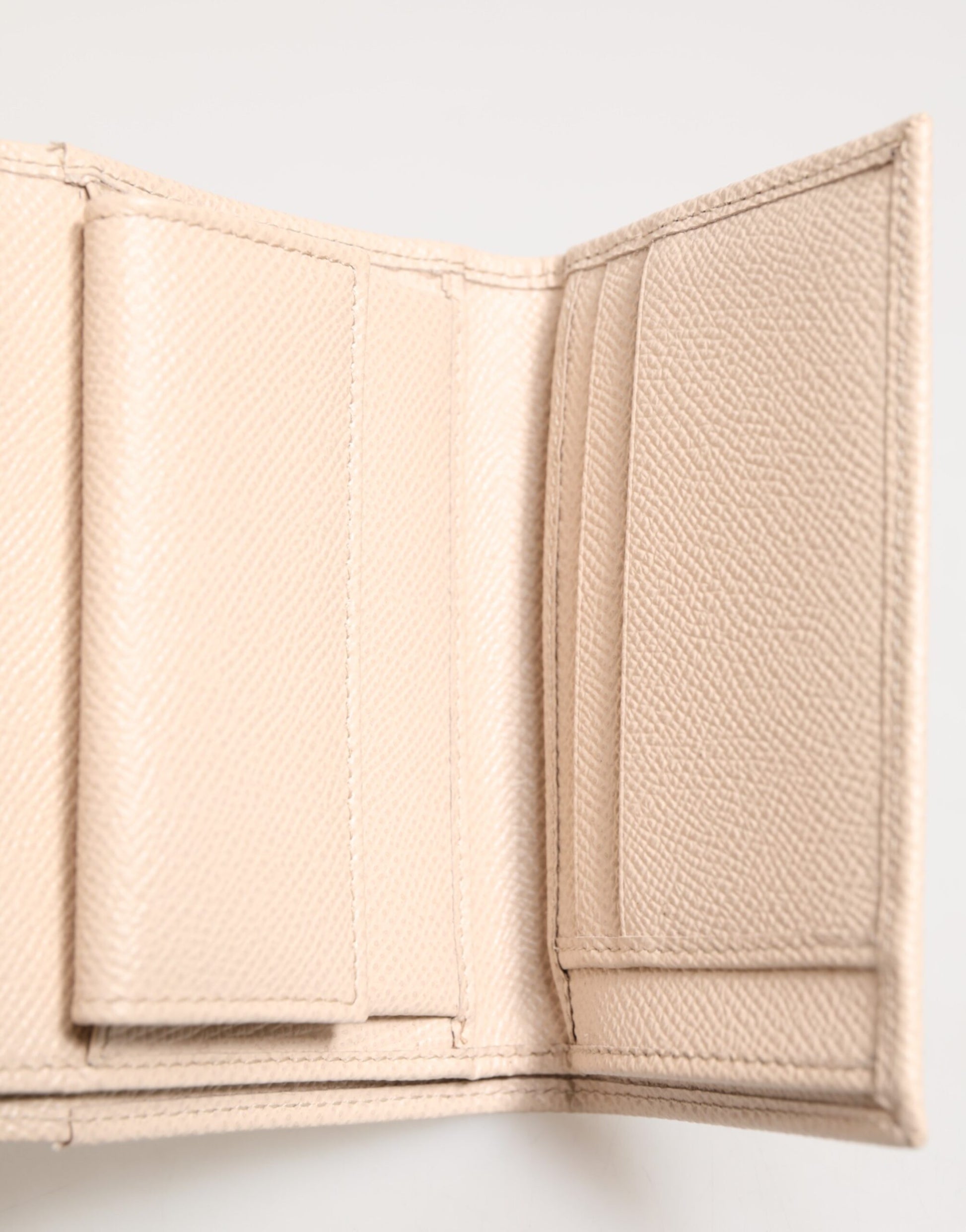 Light Pink Calf Leather DG Logo French Flap Wallet