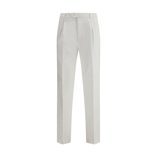 White Cotton Casual Pants