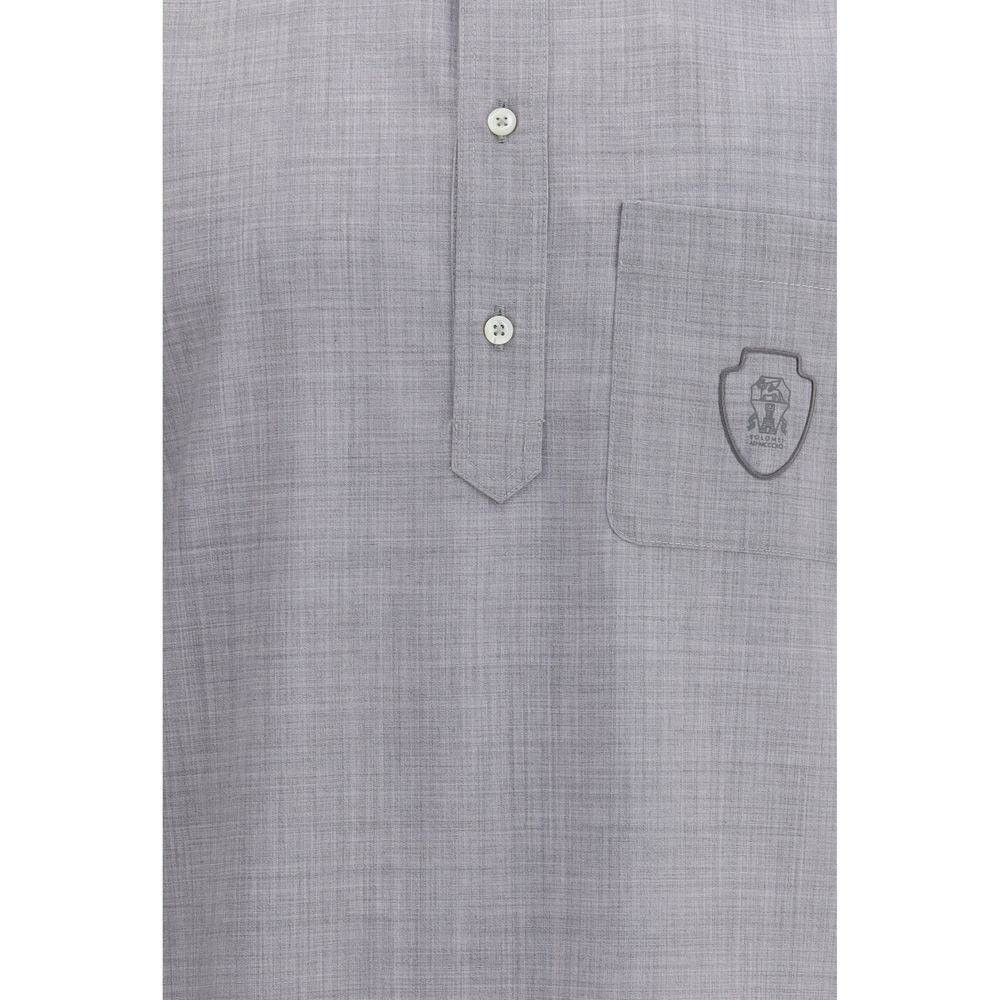 Virgin wool poplin polo Shirt