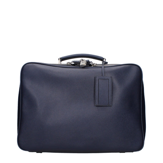 Blue Leather Luggage And Travel