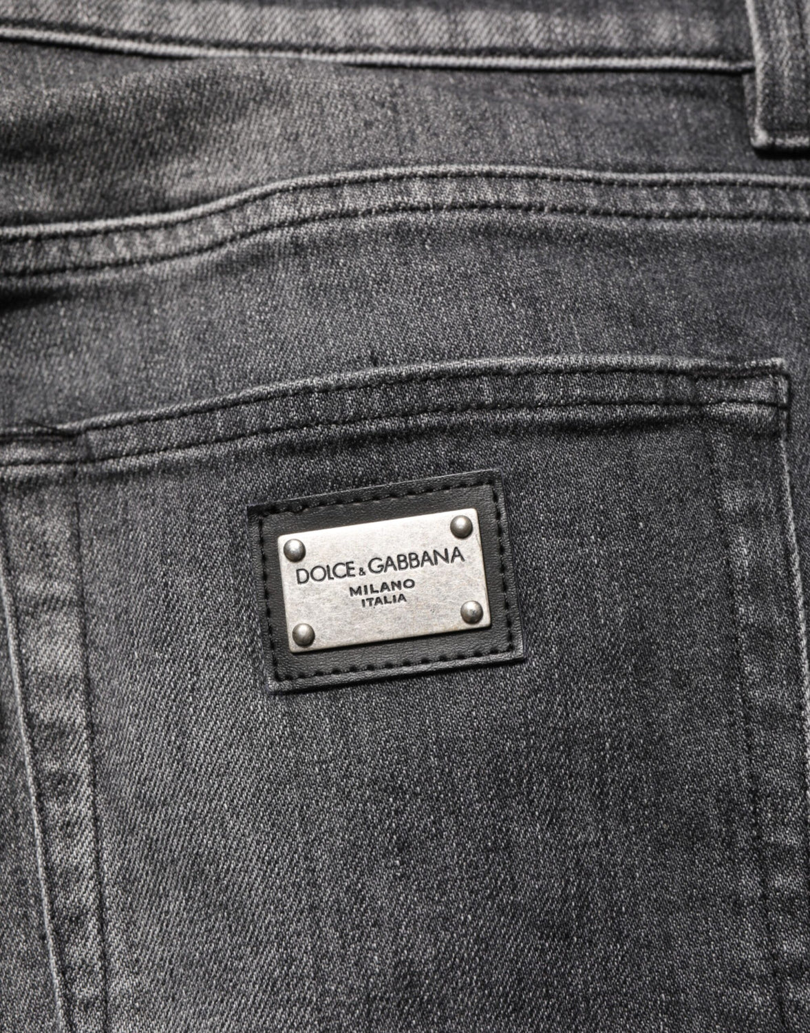 Black Gray Wash Slim Fit Straight Leg Denim Jeans