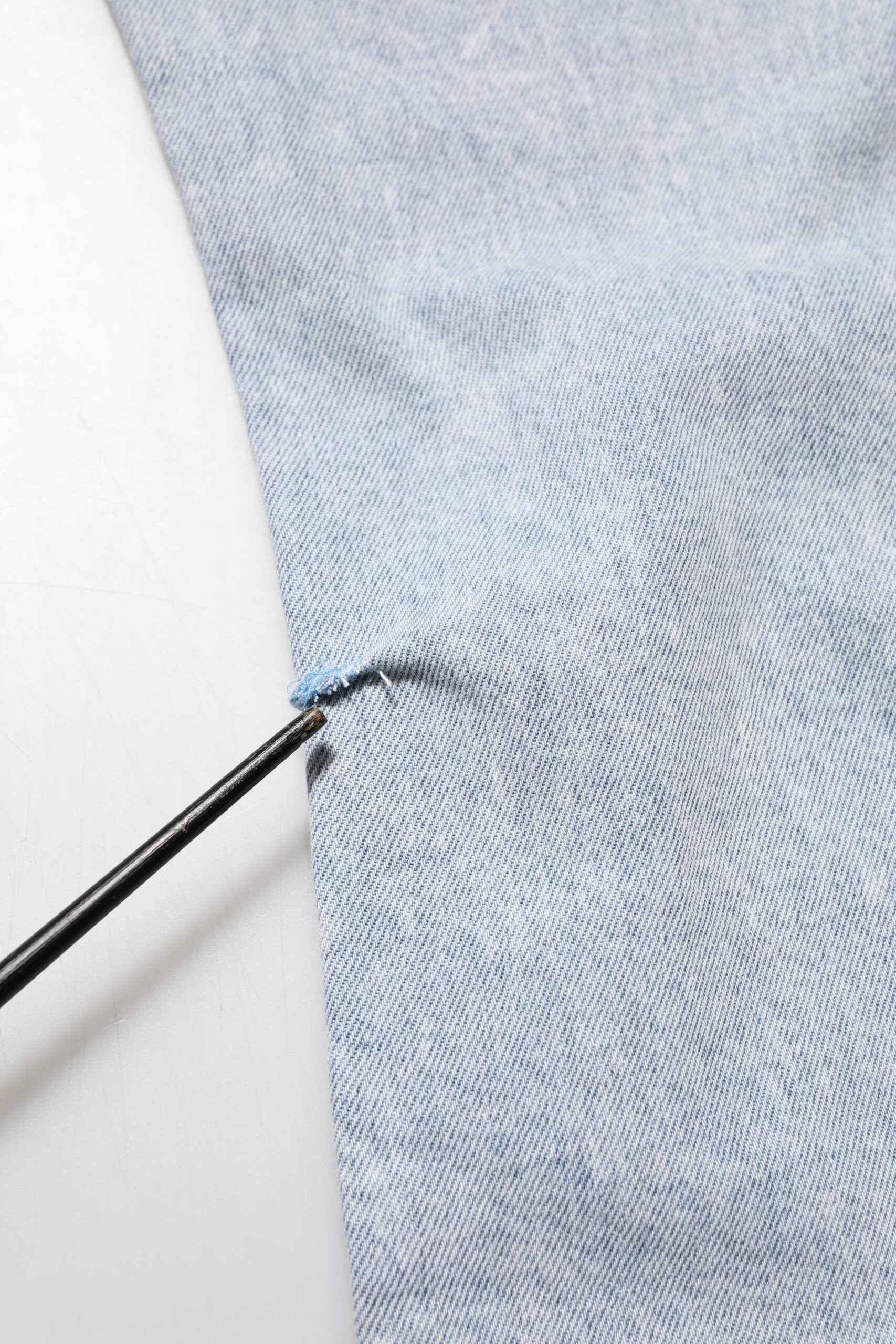 Light Blue Distressed Slim Fit Ripped Denim Jeans