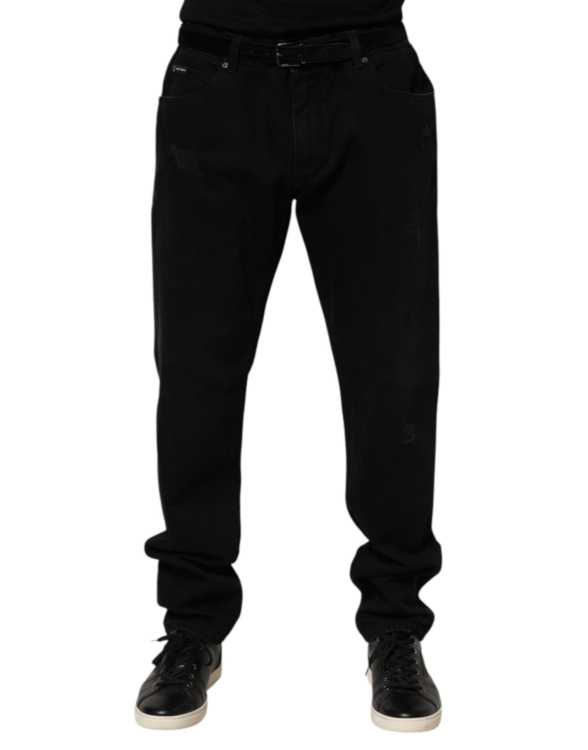 Black Cotton Regular Denim Men Trouser Jeans