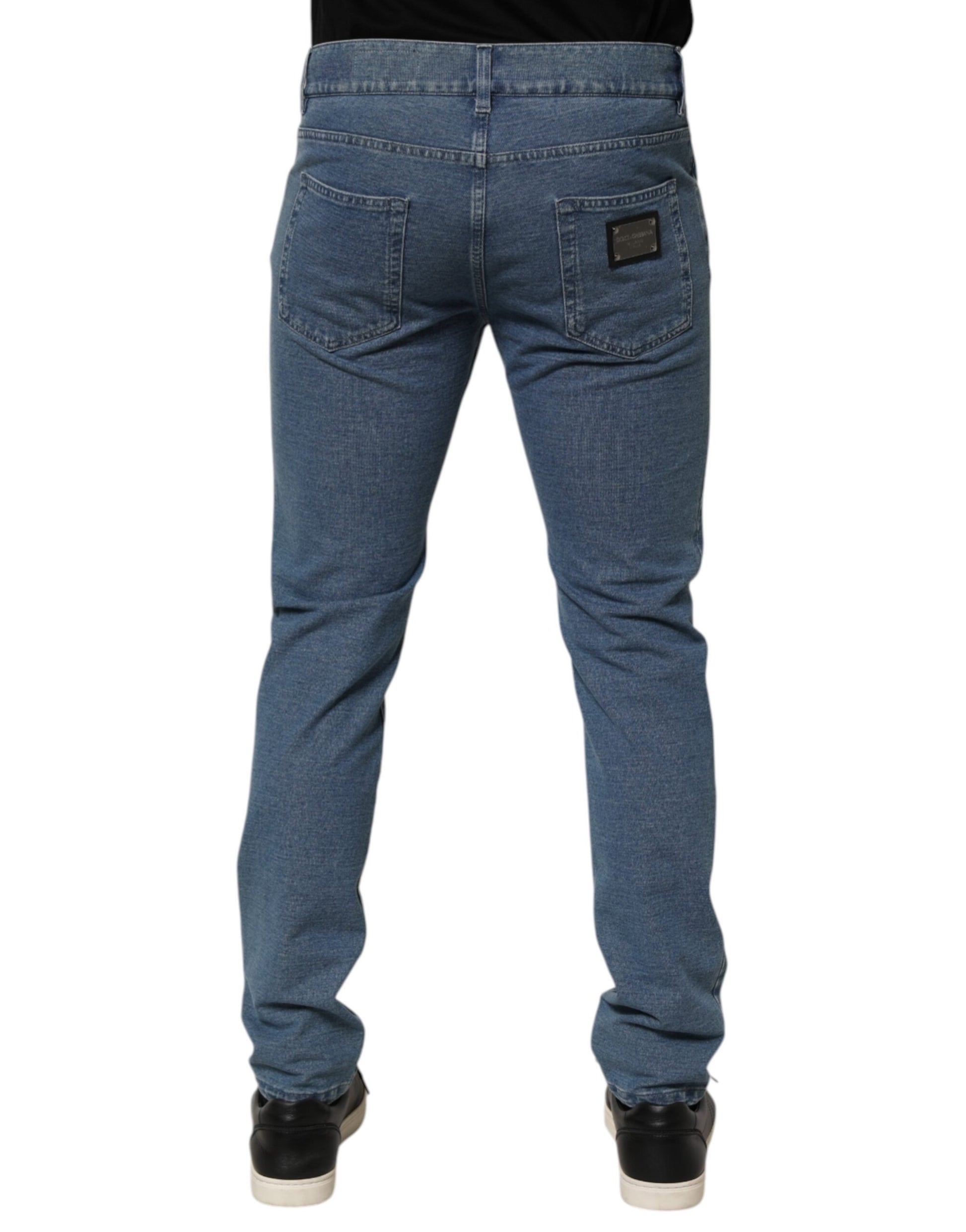 Blue Cotton Stretch Slim Fit Men Denim Jeans