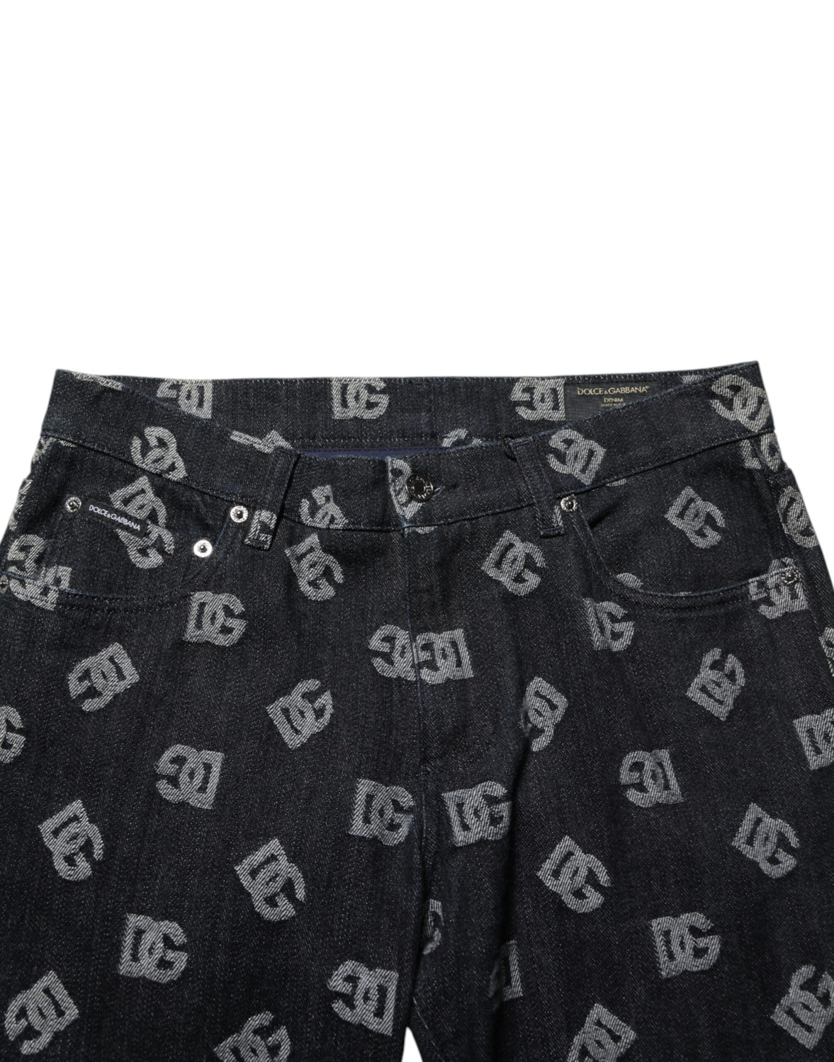 Black DG Monogram Cotton Skinny Denim Jeans