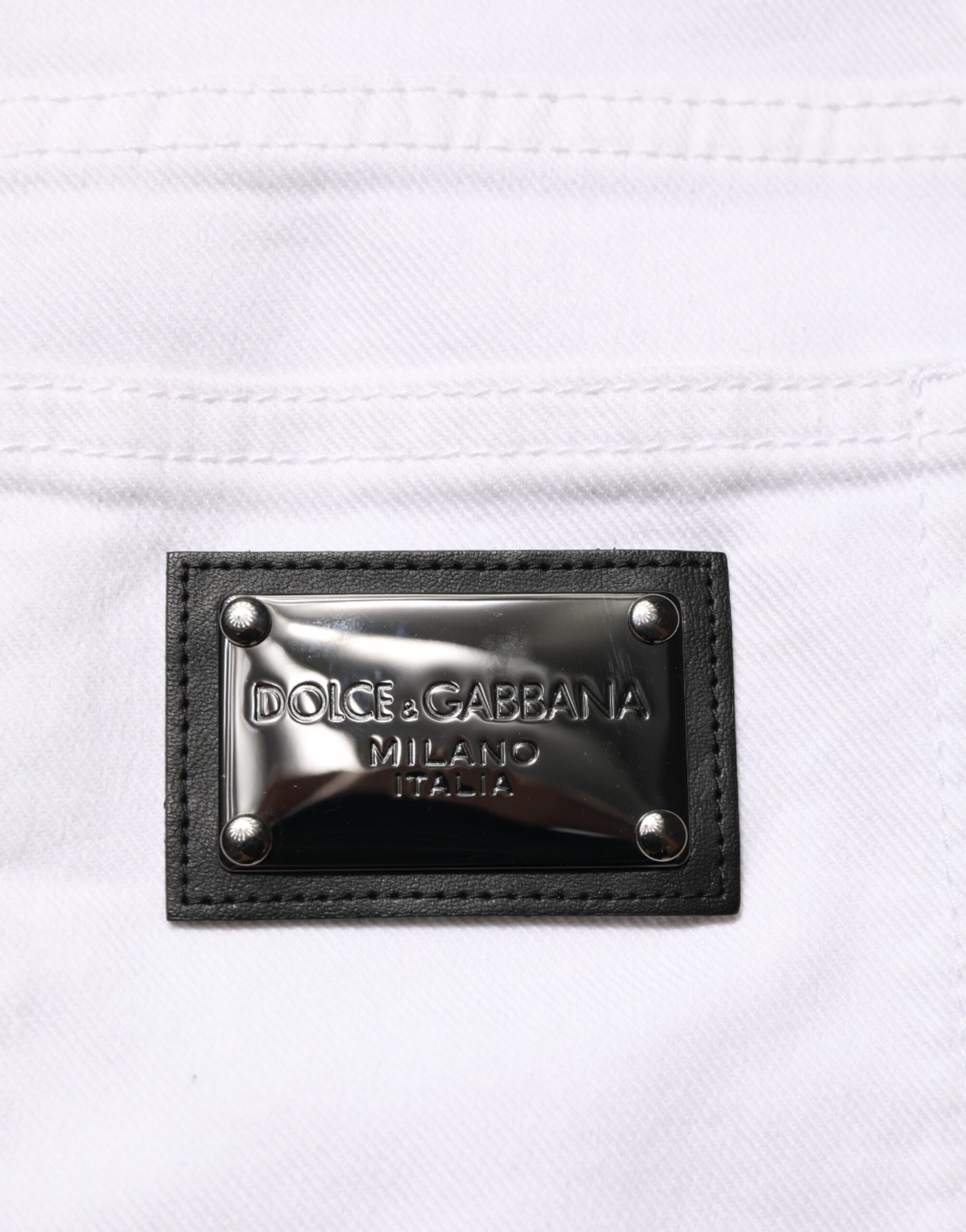 White Ripped Cotton Skinny Men Denim Jeans