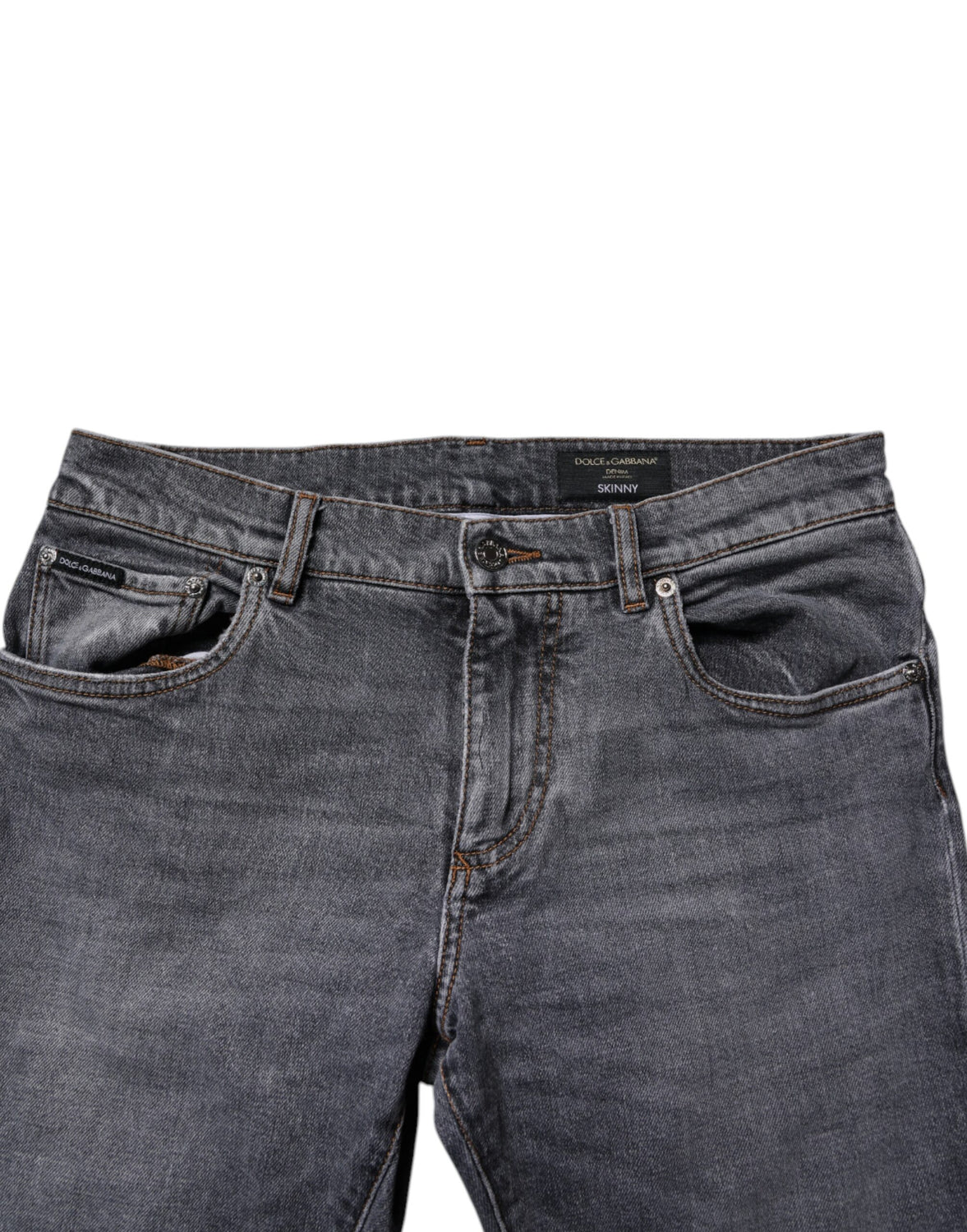 Dark Gray Cotton Stretch Skinny Denim Jeans