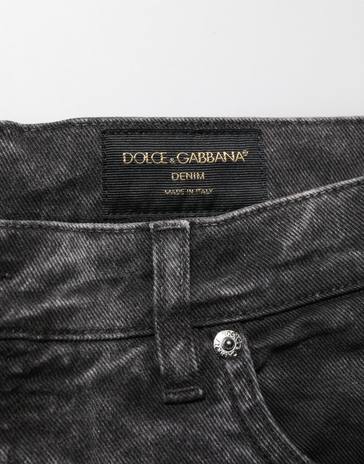 Black Cotton Mid Waist Denim Men Bermuda Short